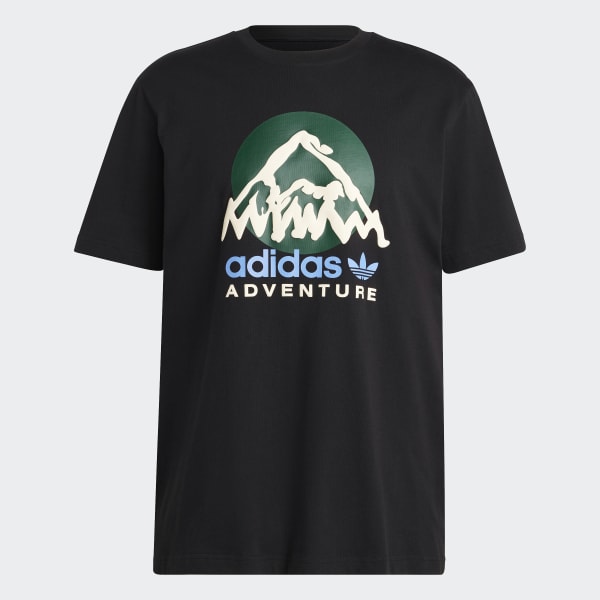 Svart adidas Adventure Mountain Front T-skjorte