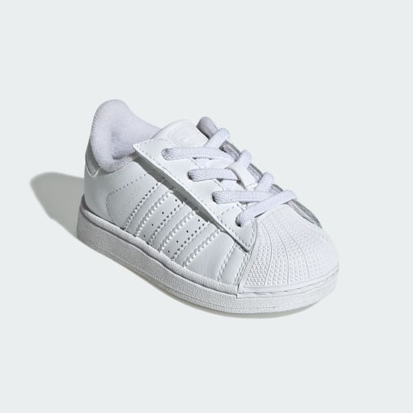 Blanco Zapatillas Superstar II con cordones elásticos para niños
