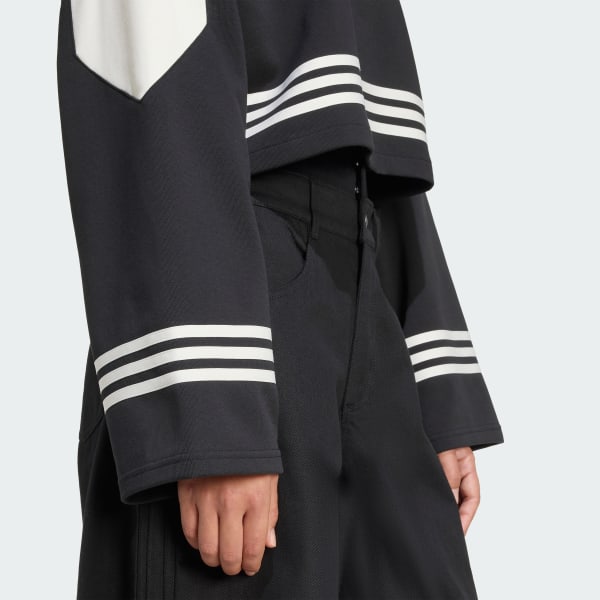 アディダス ブロッキング クルーネック スウェットシャツ - ブラック