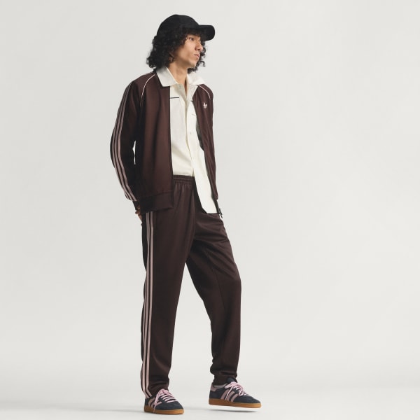 hnedá TEPLÁKOVÉ NOHAVICE REGULAR TRACK PANTS