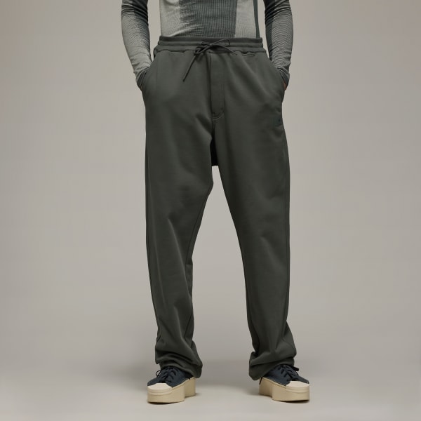 Green Y-3 Organic Cotton Terry Straight Pants