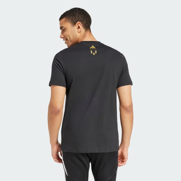 Negro Polo Messi Fútbol Estampado