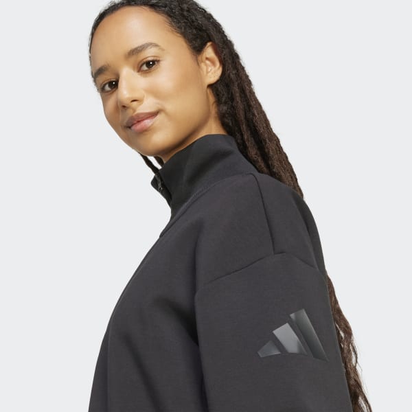 adidas Soft Lux Quarter-Zip - Black | Free Shipping with