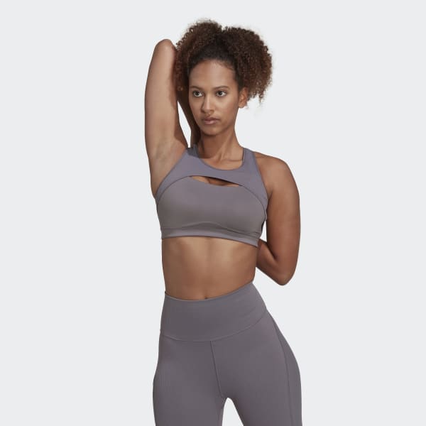 Szary CoreFlow Studio Medium-Support Yoga Wind Bra TG475