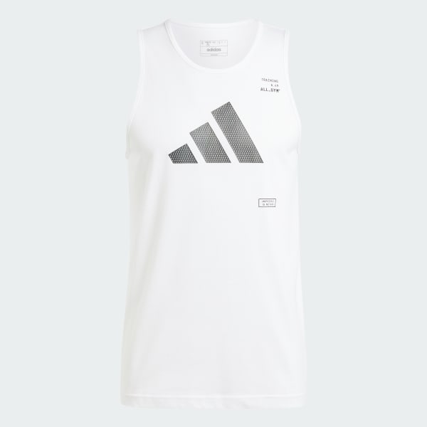 White All-Gym Category Graphic Tank Top