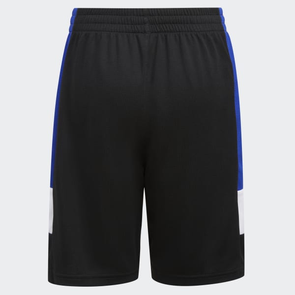 Black Elastic Waistband Sportswear Color Block Shorts