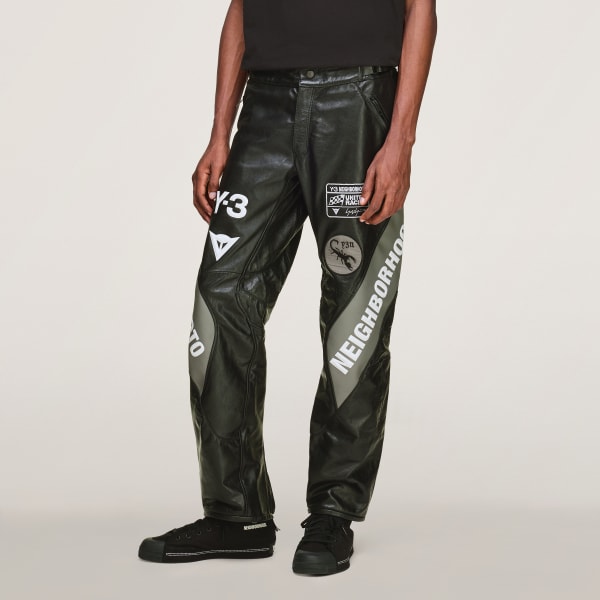 Black Y-3 NBHD Leather Racer Pants