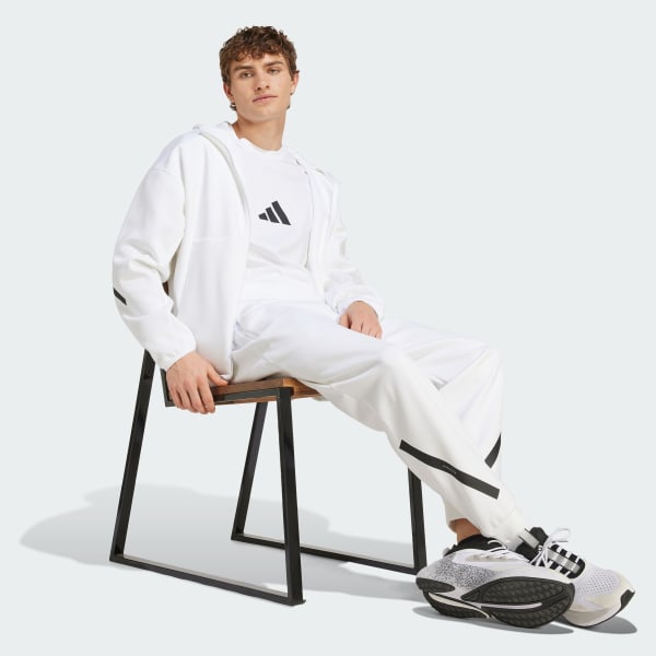 adidas Z.N.E. Full-Zip Hooded Track Jacket - White | Free
