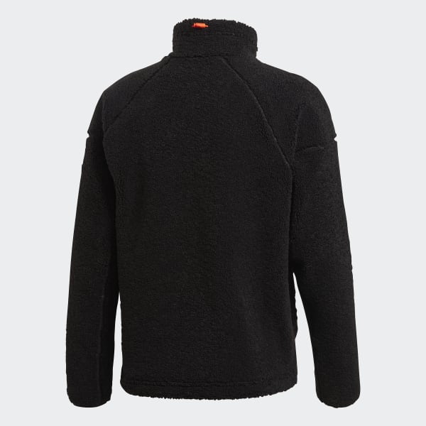 adidas outdoors sherpa fleece jacket in black