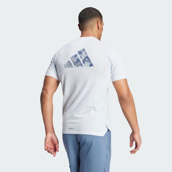 Azul Camiseta Workout Logo