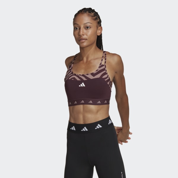 Czerwony Hyperglam Techfit Medium-Support Zebra Bra DKE66