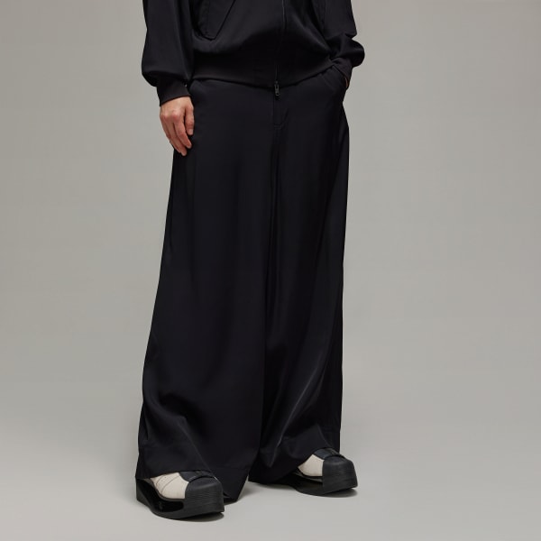 Black Y-3 Rayon Twill Wide Pants