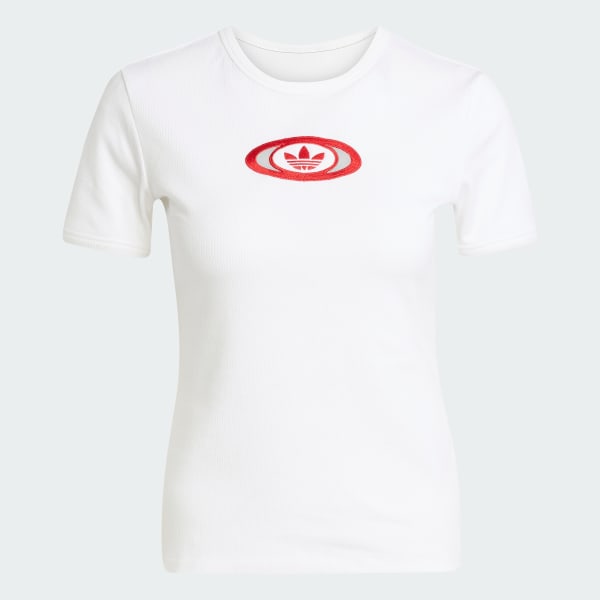 ホワイト アディダス オリジナルス 半袖Tシャツ