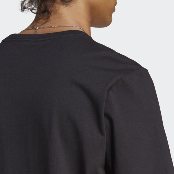 Zwart Essentials Single Jersey Geborduurd Small Logo T-shirt
