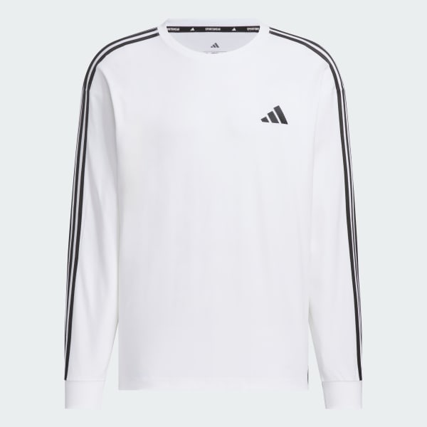 ホワイト エッセンシャルズ プラス ルーズフィット スリーストライプス 長袖Tシャツ