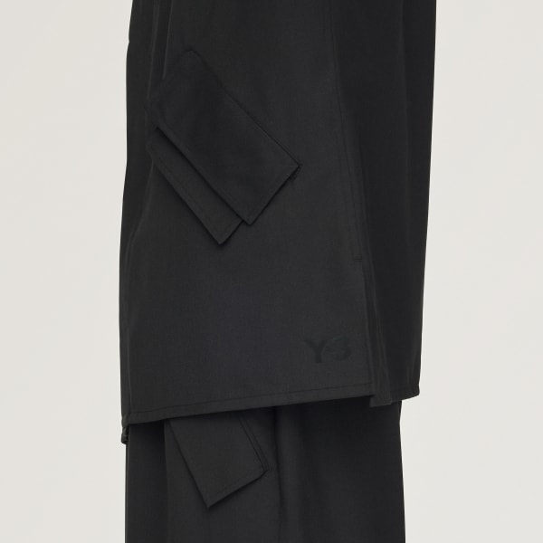 アディダス Y-3 REFINED WOOL HOODED TOP 3-STRIPES - ブラック