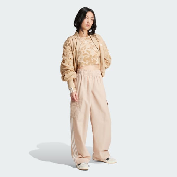 Beige Maglia 3-Stripes Crop