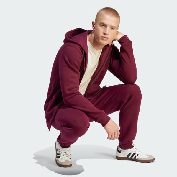 adidas Trefoil Essentials Full Zip Hoodie Burgundy adidas Canada