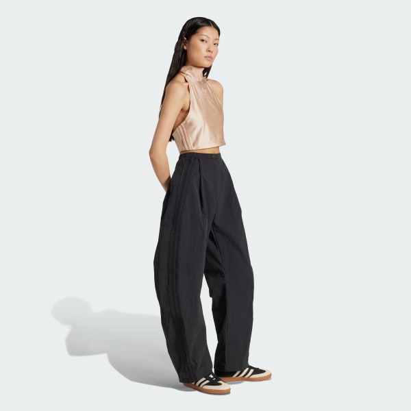 Beige Tie-Neck Crop Topp