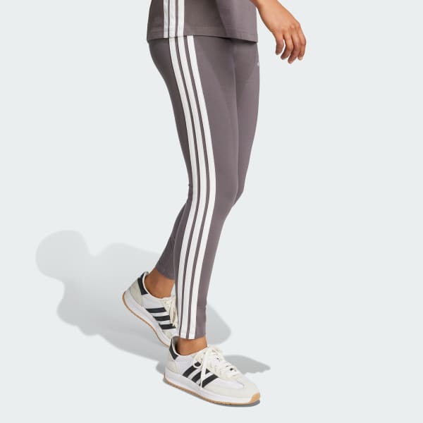 Szary Legginsy Essentials 3-Stripes Cotton