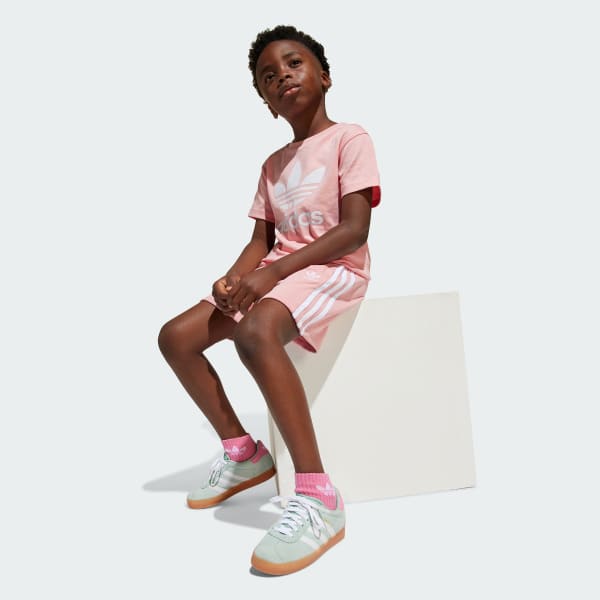 Pink Adicolor Shorts Tee Set Kids