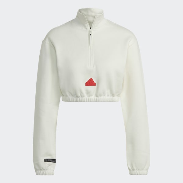 Weiss Cropped Half-Zip Sweatshirt L4672