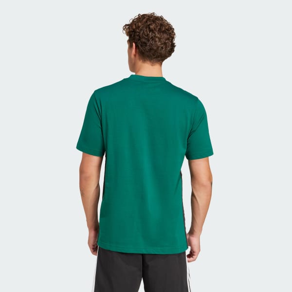 Verde Camiseta Malha Simples Essentials Três Listras