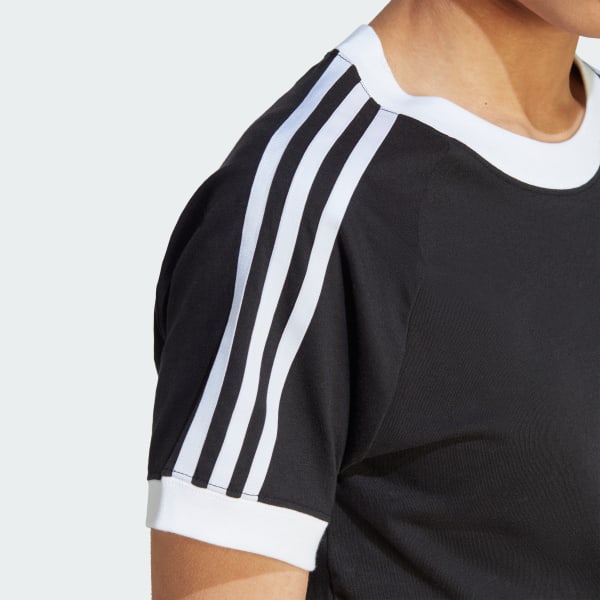 adidas Adicolor Classics Slim 3 Stripes Tee Black adidas Singapore