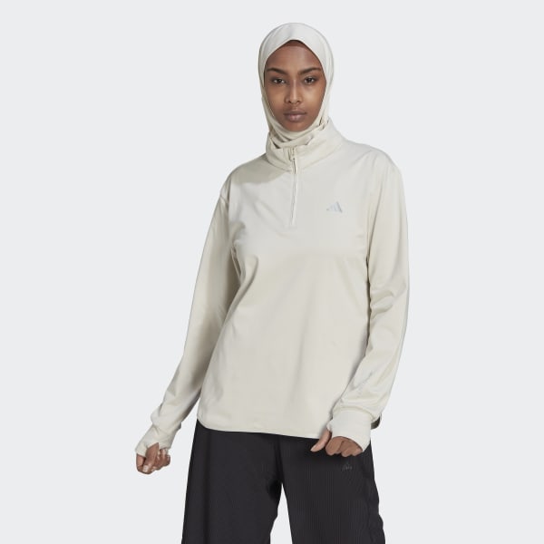 Bezowy Techfit AEROREADY Warm Quarter-Zip Training Top SU176