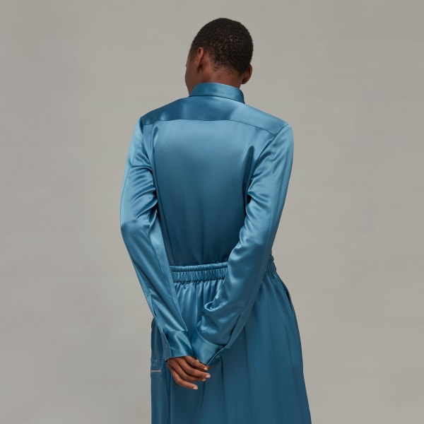 blauw Y-3 Tech Silk Overhemd