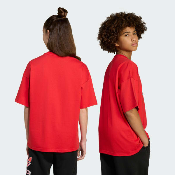 Red Oversize Trefoil Tee