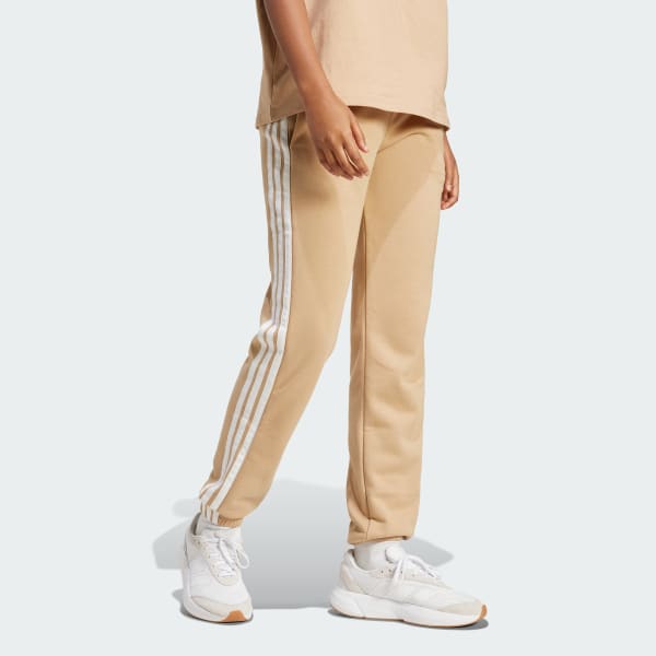 Brown Essentials 3-Stripes French Terry Cuffed Pants