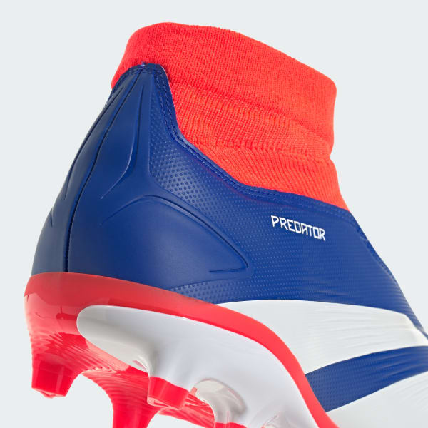 Adidas Predator League Laceless Firm Ground Soccer Cleats Unisex Lucid Blue Cloud White Solar Red 9