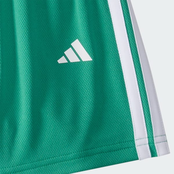 Two-Piece Short Sleeve Graphic Cotton Heather Tee and 3-Stripes Shorts Set
