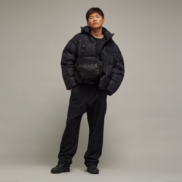Black Y-3 그래픽 퍼퍼 재킷