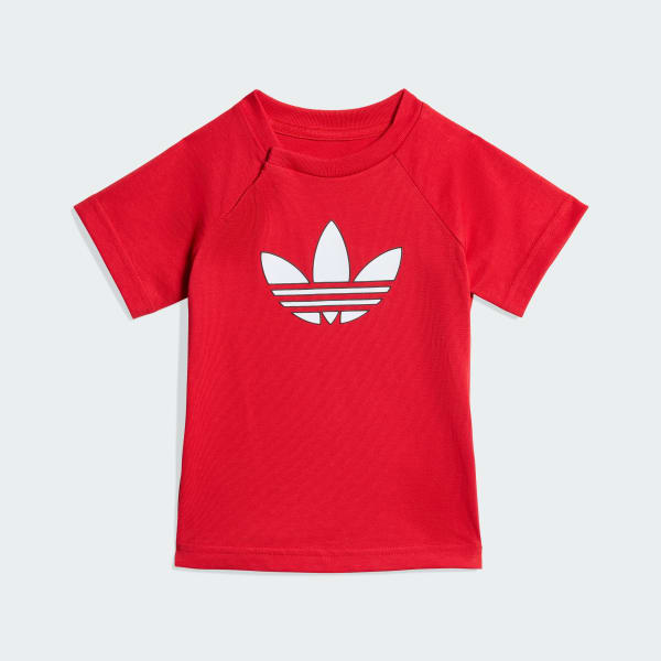 Rojo Conjunto de Shorts y Polo Trifolio