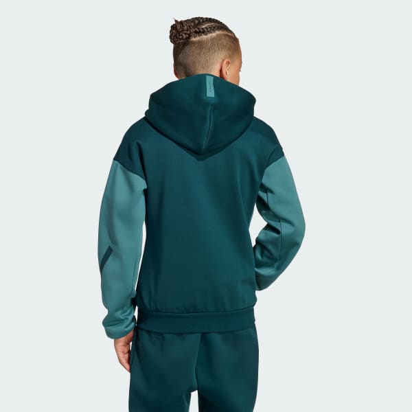 Yesil adidas Z.N.E. Full-Zip Colorblocked Kids Kapüşonlu Üst