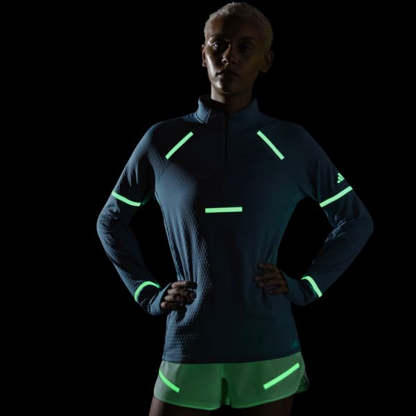 adidas Reflect At Night X-City Long Sleeve Running Top - Blue, Women's  Running