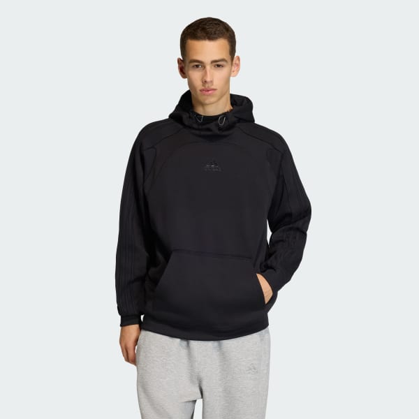 Negro SUDADERA CON CAPUCHA SPACER CUTLINE