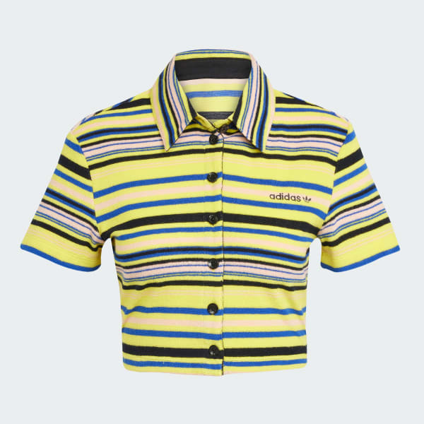 adidas Towel Button-Up Tee - Yellow | Free Shipping with