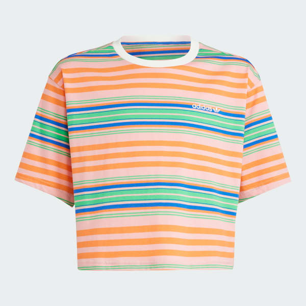 สีชมพู เสื้อครอปลายทางสำหรับเด็ก