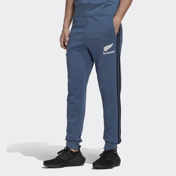 Blue All Blacks Rugby 3-Stripes Sweat Tracksuit Bottoms