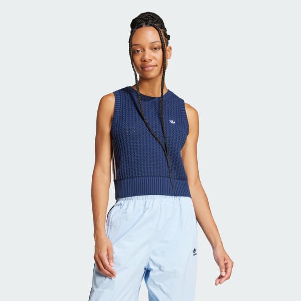NIKKE ナガ SP 43-JD0903-09C adidas Adicolor Knitted Vest - Blue | adidas UK