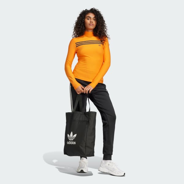 オレンジ 70s 長袖スリーストライプスTシャツ