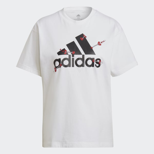 Branco Camiseta Estampada Valentine (Gênero Neutro)