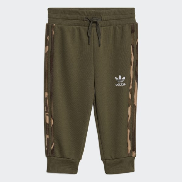 Beige Conjunto de Polera con Capucha Camo con Cierre Frontal