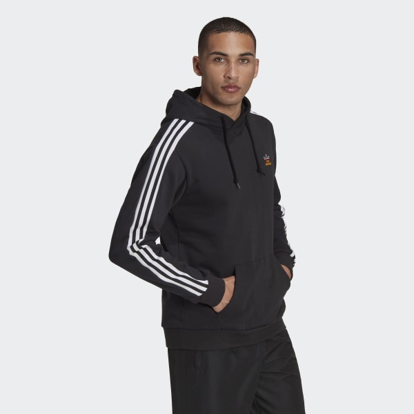 Noir Sweat-shirt à capuche 3-Stripes E5662