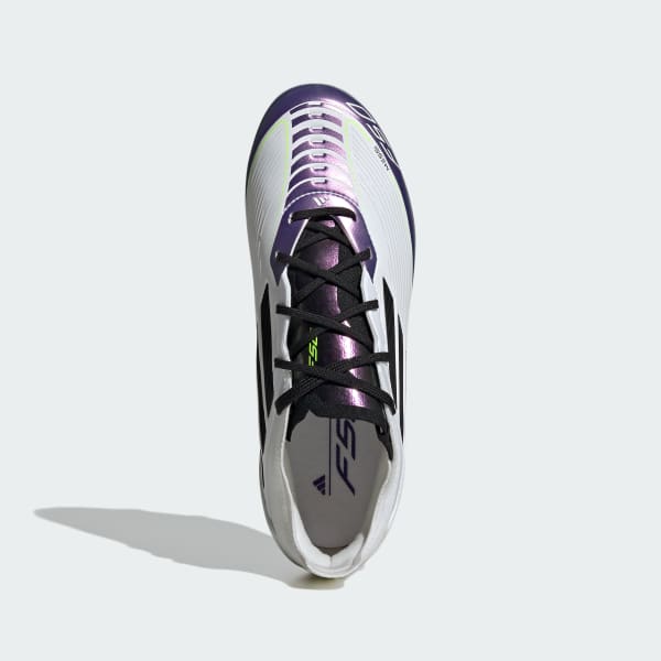 White Messi F50 Pro Firm Ground Boots Kids