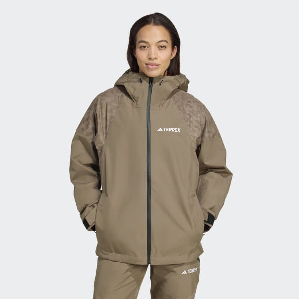 adidas Terrex Xperior Hybrid PRIMEKNIT CLIMAPROOF+ Jacket - Brown