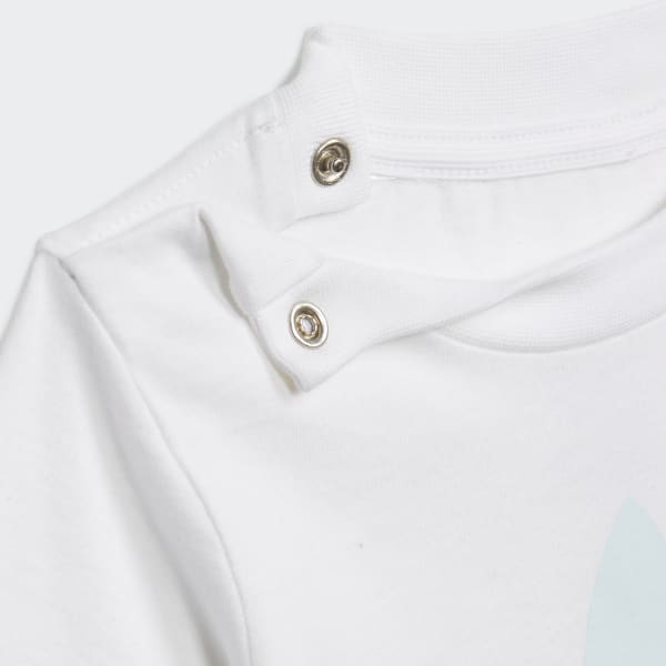 Branco Conjunto Calções e T-shirt Trefoil FUH57